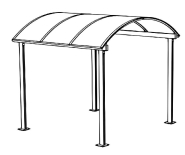 Abri multi-usage latéral thermolaqué - Aluminium - 2500 mm x 2800 mm - Toiture polycarbonate_4