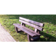 Banc public en 100% plastique recyclé - ALTON - 200 cm avec ou sans dossier, pieds monobloc et lames premium_4