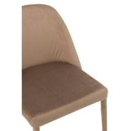 Chaise de réunion CHEZA marron - Tissu aspect velours - Piétement métallique - Dimensions L58 x H80 x P51_4