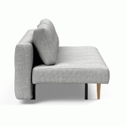 Innovation Living - Canapé design Recast Plus gris clair convertible lit 200x140 cm avec piétement noyer et housse de rangement_4