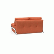 Canapé design convertible INNOVATION LIVING Cubed 02 Chrome - 140x200 cm - Tissu rouille Argus_4