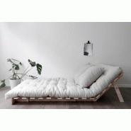 Canapé convertible futon ROOTS - pin naturel - coloris beige - couchage 140 x 200 cm - design scandinave_4