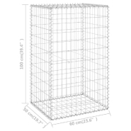 Vidaxl mur en gabion avec couvercles acier galvanisé 60x50x100 cm 147812_4