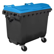 Bac de collecte roulant avec couvercle plat - 770L - Norme EN 840 - 1370x778x1365 mm - Température -30°C à 80°C_4