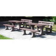 Banc urbain en plastique recyclé hanit - SUTTON - lames PREMIUM avec armature interne invisible - 3 largeurs disponibles_4