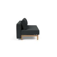 Canapé design convertible Innovation Living SLY - Lit 140x200 cm - Pieds bois chêne - Tissu bouclé Black Raven_4