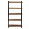 Hf008 - bibliothèque / étagère industrielle contemporaine à 5 niveaux - finition style chêne et métal noir mat - 1500 mm H x 800 mm L x 345 mm P - capacité 25 kg par tablette_4
