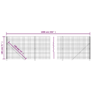 Vidaxl clôture en treillis métallique avec bride anthracite 1,8x10 m 154325_4