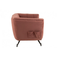 Fauteuil lounge Marianah - rose antique - structure bois et assise capitonnée en velours_4