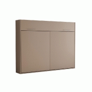 Armoire lit escamotable VERTIGO SOFA Taupe avec canapé gris - Couchage 140x200 cm - Système d'ouverture assistée_4