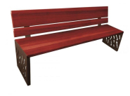 Banc Public Florence - Longueur 1800 mm - Structure en Acier et Bois Exotique_4