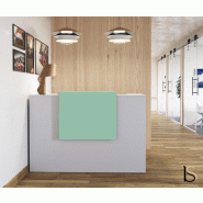 Banque d'accueil Delta First avec réhausse colorée - Mobel Linea - 144, Blanc, Non, Turquoise_4