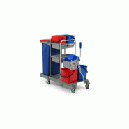 Chariot de menage ariane 225 2x12l+2x15l roue standard 100mm presse a plat boost_4