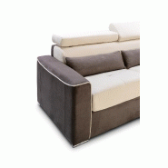 Canapé d'angle convertible express Canberra - Matelas 16 cm - Bicolore microfibre ivoire et gris anthracite - Fabrication italienne_4