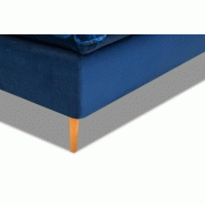 Canapé lit compact 3 places Lisbonne - 160 cm - ouverture express - sommier à lattes - matelas 13 cm - velours bleu_4