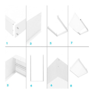 Caisson de saillie 30x60cm en aluminium blanc - réf kitsai306 - pour panneaux LED_4