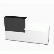 Bureau d'accueil lumineux Tera - MDD - 206, Gris ombre, Droite, Blanc_4