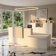 Banque d'accueil Design & Ergonomique : La solution idéale pour Cabinets Médicaux - Blanc, Droite, Oui, 282, Gris aluminium_0