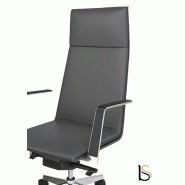 Fauteuil de direction Atos - Mobel Linea - cuir gris_4