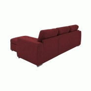 Canapé d'angle réversible convertible Danko - tissu bordeaux avec coffre de rangement_4