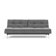 Canapé design Dublexo convertible - lit 115x210 cm - pieds chromés - tissu Twist Charcoal_4