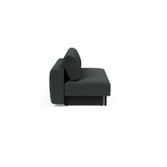 Canapé convertible design MERGA - Lit 140x200 cm avec boîte de rangement - Tissu bouclé Black Raven_4