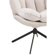 Fauteuil relax pivotant Pietra - tissu écru - design contemporain avec piètement étoile en métal noir_4