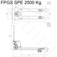 Transpalette manuel FPGS SPE Ferplast - 2500 kg - Fourches spéciales de 600 à 2000 mm_4