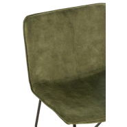Chaise lounge RATRI - velours vert olive, pieds métal noir - style industriel_4