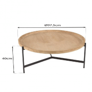 CORVIE - Table basse ronde 100x100 avec plateau naturel en MDF plaqué sapin et piètement en métal noir_4