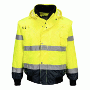 Blouson Bomber  3-en-1 Haute Visibilité Bicolore - Orange/Marine / L_4