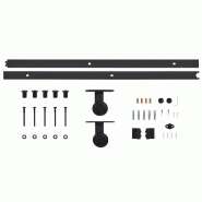 Vidaxl kit de quincaillerie de porte coulissante skien 183 cm noir 145262_4