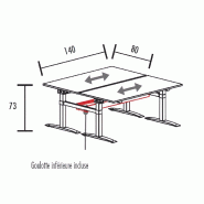 Bench vis-à-vis de 2 postes hauteur fixe goulotte incluse So Estella_4