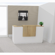 Bureau de réception accueil Delta Plus - Mobel Linea - 144, Blanc, Non, Chêne veiné_4