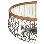 Set de 2 tables basses rondes Tazzy - Bois massif, verre trempé et métal - Dimensions L100xH43xP100 & L80xH35xP80_4