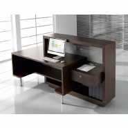 Bureau d'accueil original modèle Foro - MDD - Blanc, Blanc, A droite_4