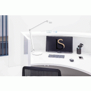 Comptoir d'accueil lumineux Valde - MDD - Blanc brillant, Droite_4