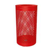 Corbeille publique Losange 120 litres - acier et tôle découpé - serrure à clé triangle_4