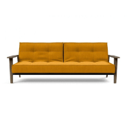 Canapé-lit design Innovation Living Splitback Frej - Convertible 115x210 cm - Chêne fumé - Tissu Elegance Burned Curry_4