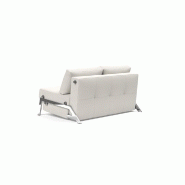 Canapé convertible design Cubed 02 Chrome - Innovation Living - 200x140 cm - Tissu Vivus Dusty Off White_4
