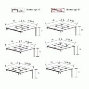 Bench vis-à-vis 2 postes piètement ouvert sur 2 crédences So Martos_4