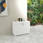 Armoire basse a portes battantes tak - MOBEL LINEA - blanc pastel_4