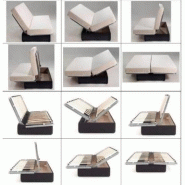 Clic Clac Luxe Convertible Caslano Rouge 130x190cm - Matelas 12cm en mousse HR 30kg/m3 - Coffre de rangement_4