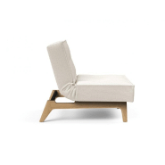 Innovation Living - Fauteuil Splitback Eik Convertible Lit 90x115 cm - Pieds en chêne naturel - Tissu bouclé Off White_4