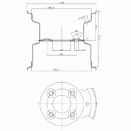 Roue P328 à centre ouvert, pneu 18x9,50-8 monté sur jante, rotavator à crampons, 4 goujons, entraxe de 100 mm_4
