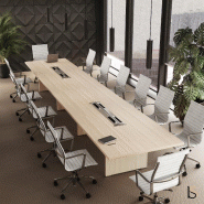 Grande table de réunion rectangulaire TAK - Mobel Linea. - Oui, Acacia clair, 600_4