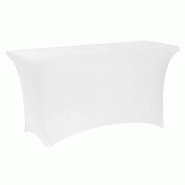 Nappe élastique blanche pour table pliante 180 cm avec réhausseurs - élasthanne et polyester_4
