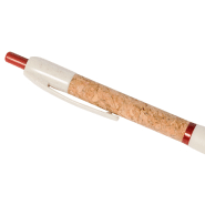 Stylo à bille écologique - corps en liège naturel et paille de blé - encre bleue - couleur rouge_4