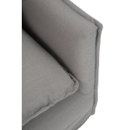Fauteuil avec accoudoirs MEBUS - Gris - Revêtement tissu doux - Style moderne et épuré_4