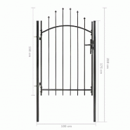 Vidaxl portail de jardin acier 1 x 2 m noir 143060_4